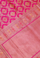 Rani Pink Pure Exclusive Kadwa Katan Banarasi Silk Saree with Blouse Piece - Adi Akshoy & Co.