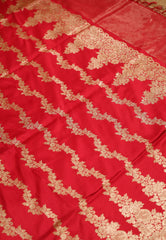 Red Pure Exclusive Kadwa Katan Silk Saree with Blouse Piece - Adi Akshoy & Co.
