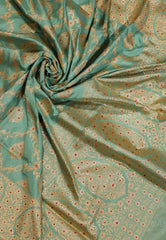 Sea Green Pure Exclusive Kadwa Katan Banarasi Saree with Blouse Piece - Adi Akshoy & Co.