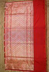 Dark Red Exclusive Wedding Kadwa Katan Pure Silk Saree with Blouse Piece - Adi Akshoy & Co.