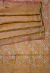 Tussar Colour Exclusive Pure Tissue Silk Saree with Blouse Piece - Adi Akshoy & Co.