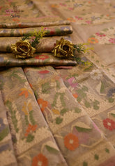 Tussar Colour Exclusive Pure Tissue Silk Saree with Blouse Piece - Adi Akshoy & Co.