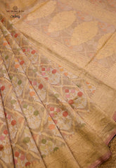 Tussar Colour Exclusive Pure Tissue Silk Saree with Blouse Piece - Adi Akshoy & Co.