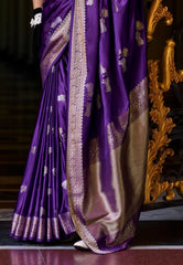 Purple Mashru Silk Saree with Blouse Piece – Adi Akshoy & Co.
