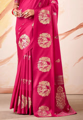 Rani Pink Mashru Silk Saree with Blouse Piece – Adi Akshoy & Co.
