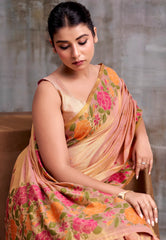 Cross Pink Tissue Silk Saree with Blouse Piece – Adi Akshoy & Co.