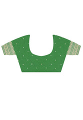 Green Kanjivaram Silk Saree With Blouse Piece – Adi Akshoy & Co.