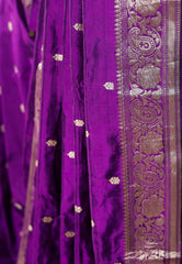 Purple Pure Silk Katan Saree With Blouse Piece - Adi Akshoy & Co.
