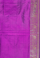 Purple Pure Silk Katan Saree With Blouse Piece - Adi Akshoy & Co.