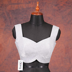 Silver Square V-Neck Blouse- Akshayi