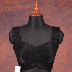 Black Square V-Neck Blouse - Akshayi
