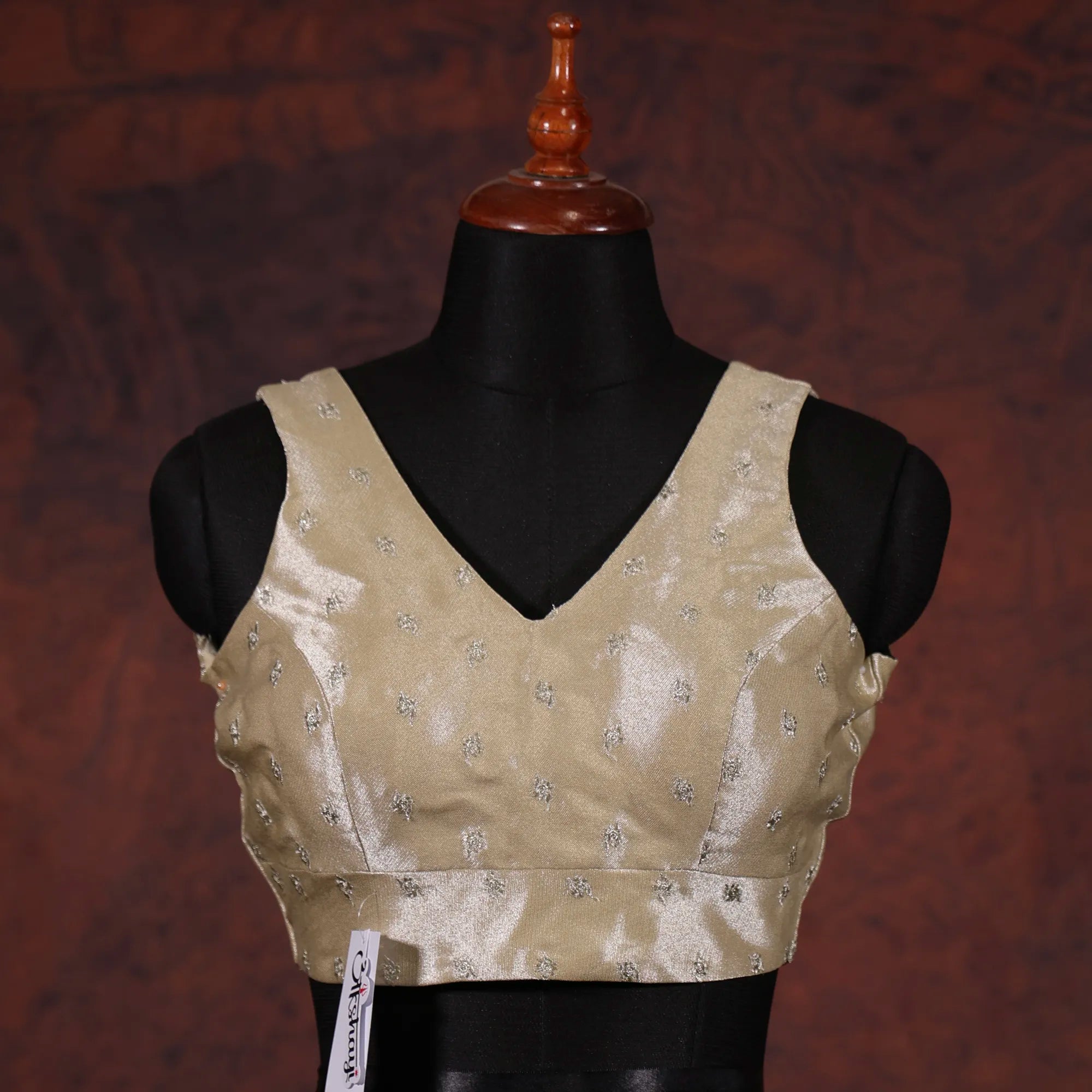 Metal Gold V-Neck Blouse - Akshayi