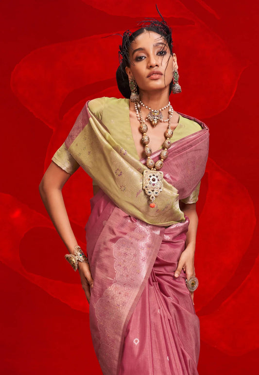 Maroon Tussar Silk Saree with Blouse Piece - Adi Akshoy & Co.