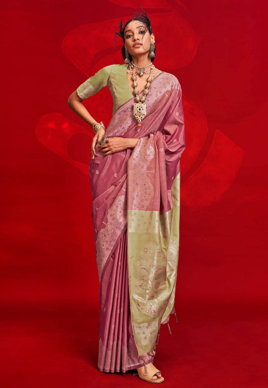 Maroon Tussar Silk Saree with Blouse Piece - Adi Akshoy & Co.