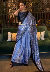 Light Purple Modal Silk Saree With Blouse Piece- Adi Akshoy & Co.