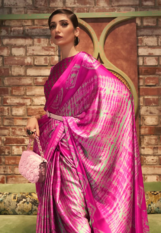 Rani Modal Silk Saree With Blouse Piece- Adi Akshoy & Co.