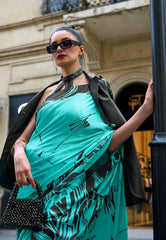 Sea Green Modal Silk Saree With Blouse Piece- Adi Akshoy & Co.