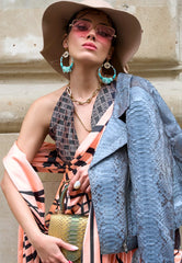 Peach Modal Silk Saree With Blouse Piece- Adi Akshoy & Co.