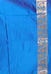 Feroza Blue Wedding Banarasi Saree with Blouse Piece - Adi Akshoy & Co.
