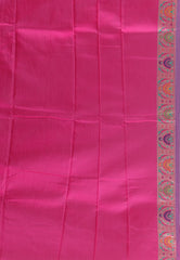 Rama Green with Rani Border Kanjivaram Silk Saree With Blouse Piece - Adi Akshoy & Co.