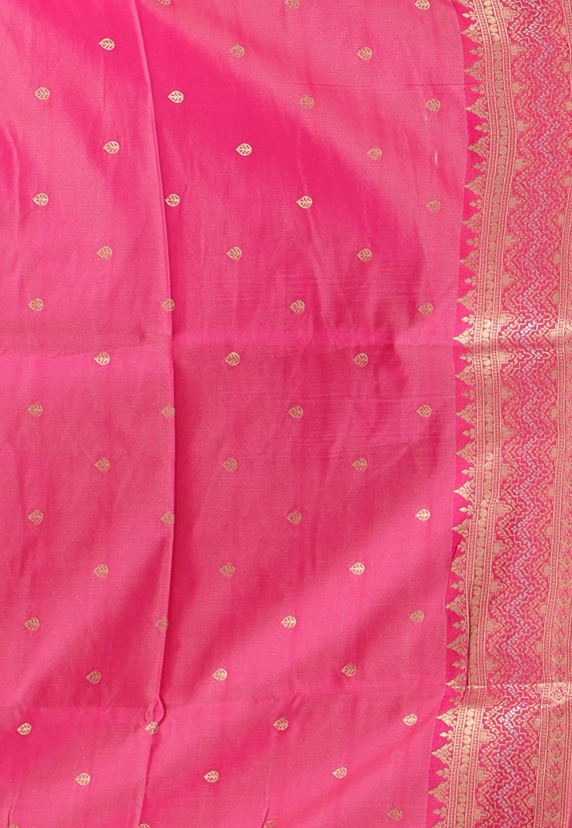 Beige with Rani Border Kanjivaram Silk Saree With Blouse Piece - Adi Akshoy & Co.