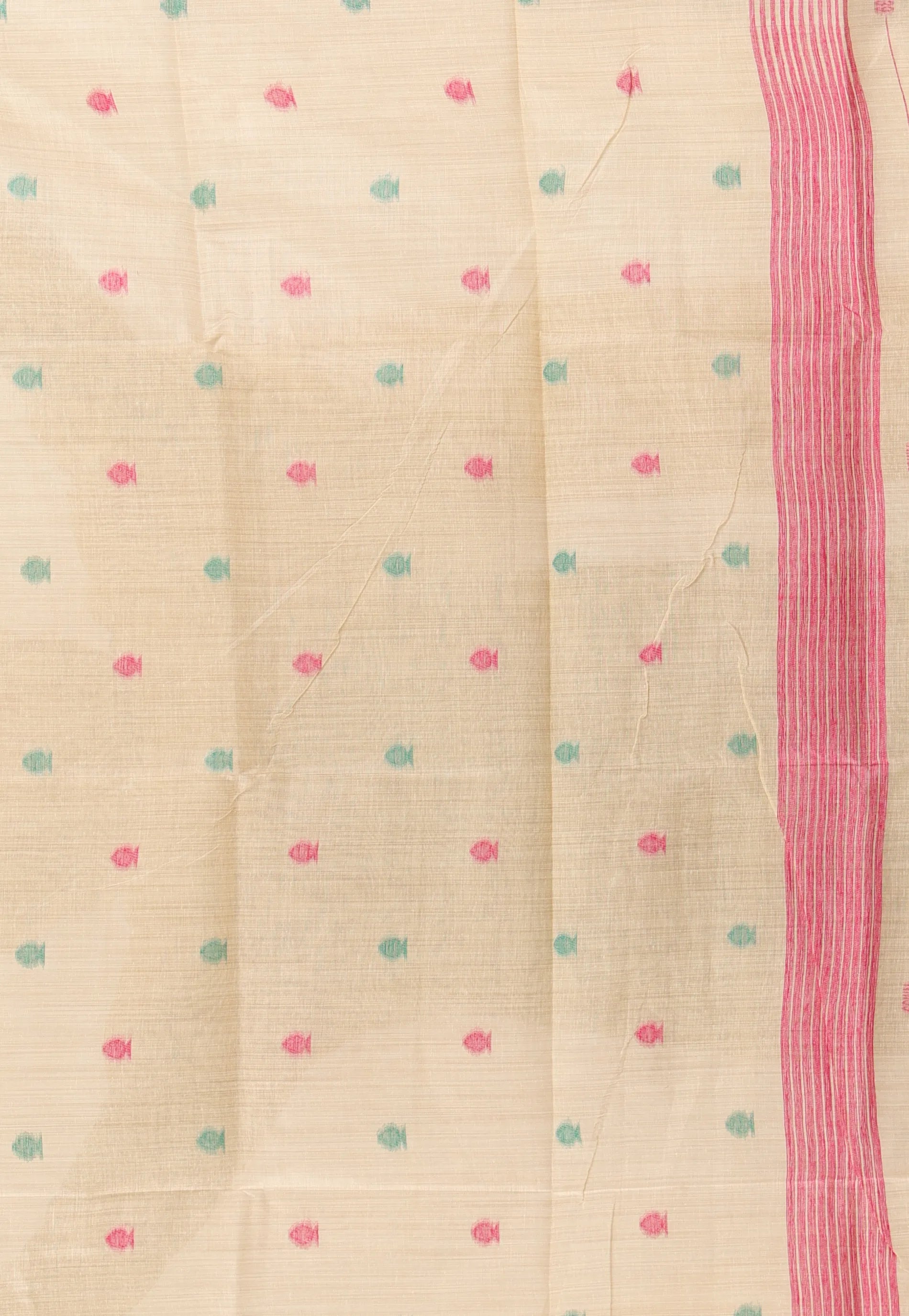 Beige with Rani Border Tussar Silk Saree with Blouse Piece - Adi Akshoy & Co.