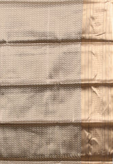 Grey Brocade Kanjivaram Silk Saree With Blouse Piece - Adi Akshoy & Co.
