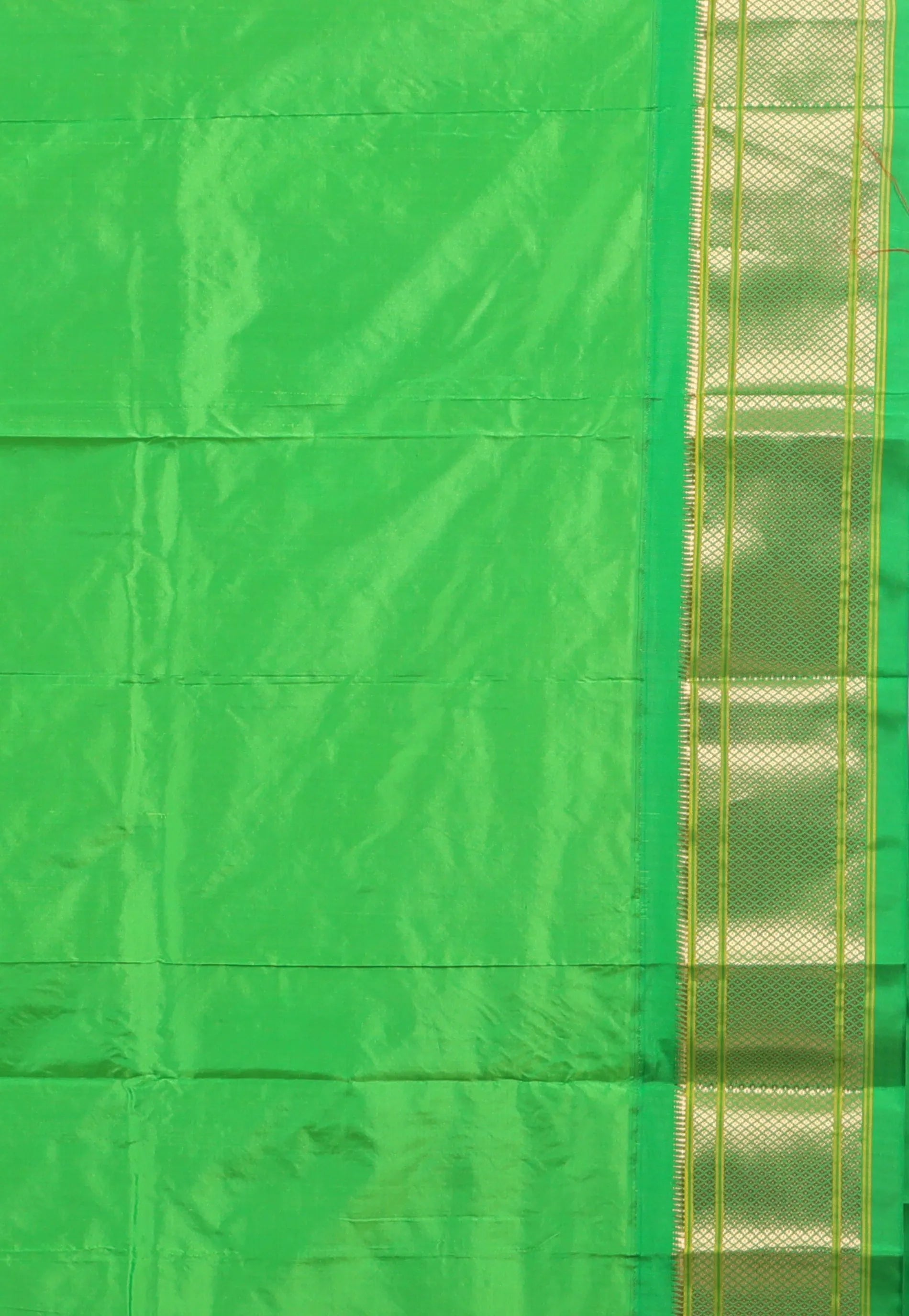 Maroon with Green Border Pure Paithani Silk Saree With Blouse Piece - Adi Akshoy & Co.