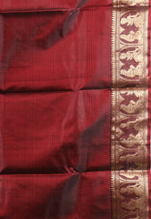 Maroon Pure Baluchari Silk Saree with Blouse Piece - Adi Akshoy & Co.