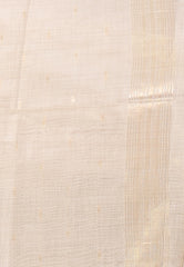 OffWhite with Rani Border Tussar Silk Saree with Blouse Piece - Adi Akshoy & Co.