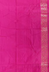 Beige with Rani Border Tussar Silk Saree with Blouse Piece - Adi Akshoy & Co.