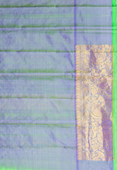 Parrot Green with Golden Border Pure Gadwal Silk Saree With Blouse Piece - Adi Akshoy & Co.