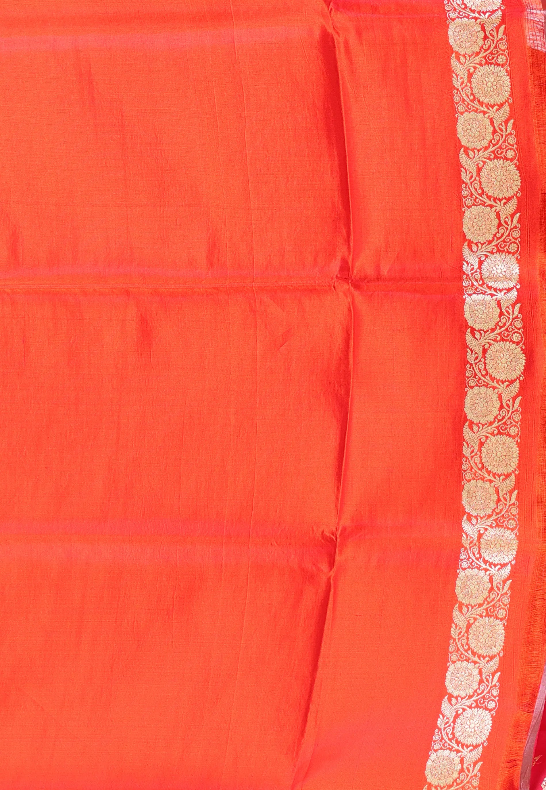 Red with Zari work Wedding Banarasi Saree with Blouse Piece - Adi Akshoy & Co.