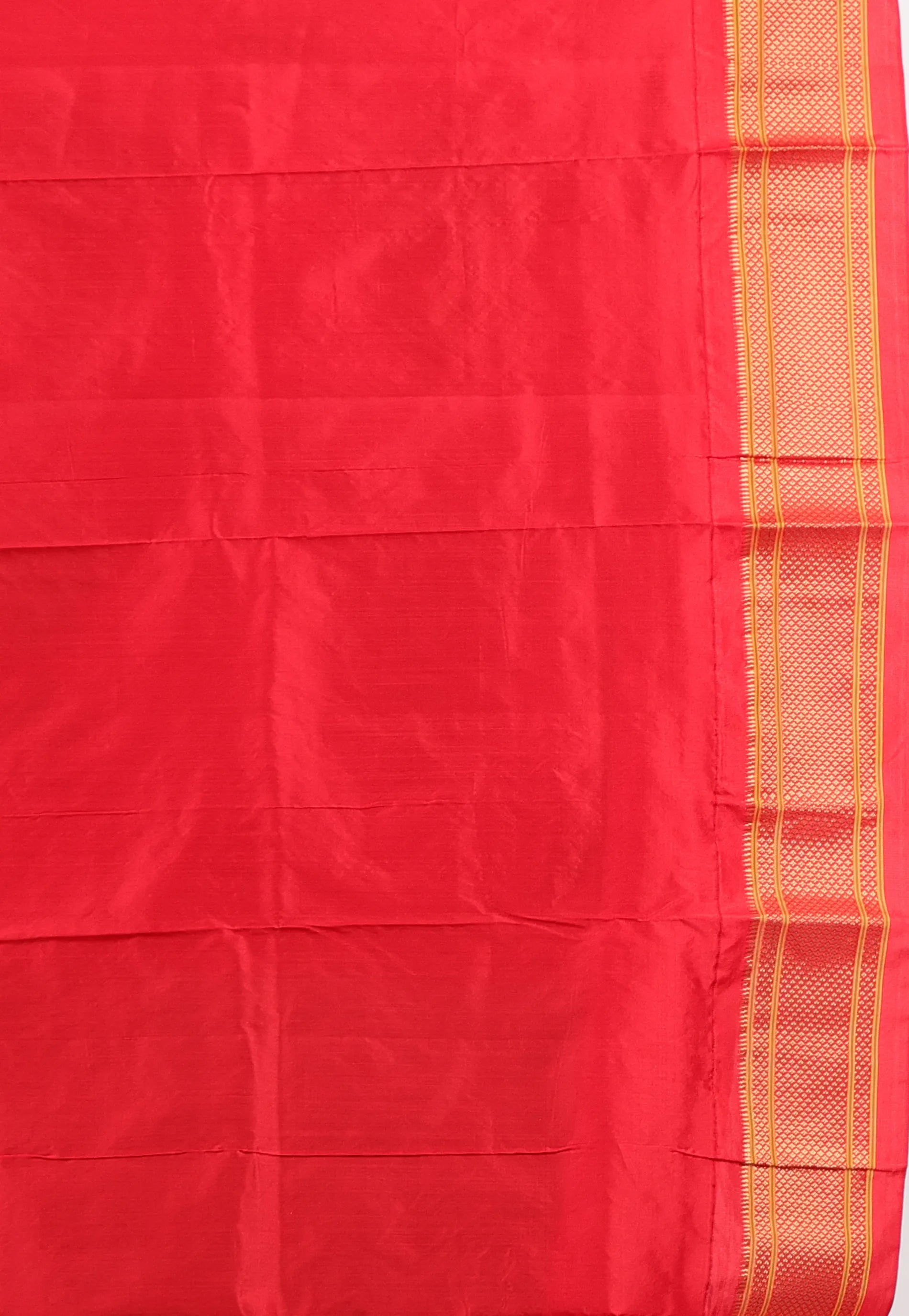 Bottle Green with Red Border Pure Paithani Silk Saree With Blouse Piece - Adi Akshoy & Co.