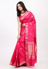 Rani Pure Katan Silk Saree with Blouse Piece - Adi Akshoy & Co.