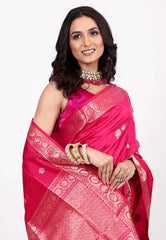 Rani Pure Katan Silk Saree with Blouse Piece - Adi Akshoy & Co.