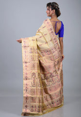 Tussar Colour Pure Baluchuri Sornochuri Silk Saree with Blouse Piece - Adi Akshoy & Co.