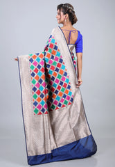 Multi Colour Pure Exclusive Rangkat Katan Silk Saree With Blouse Piece - Adi Akshoy & Co.