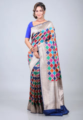 Multi Colour Pure Exclusive Rangkat Katan Silk Saree With Blouse Piece - Adi Akshoy & Co.