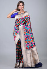 Multi Colour Pure Exclusive Rangkat Katan Silk Saree With Blouse Piece - Adi Akshoy & Co.