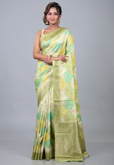 Multi Colour Rangkat Mashru Silk Saree with Blouse Piece - Adi Akshoy & Co.
