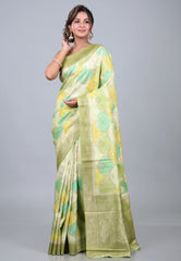 Multi Colour Rangkat Mashru Silk Saree with Blouse Piece - Adi Akshoy & Co.