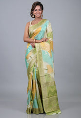 Multi Colour Rangkat Mashru Silk Saree with Blouse Piece - Adi Akshoy & Co.