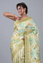 Multi Colour Rangkat Mashru Silk Saree with Blouse Piece - Adi Akshoy & Co.