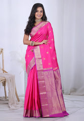Rani with Zari work Pure Kanjivaram Silk Saree with Blouse Piece  – Adi Akshoy & Co.