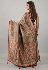 Gold Kani Silk Saree With Blouse Piece - Adi Akshoy & Co.