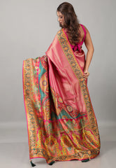 Cross Rani Pink Kani Silk Saree With Blouse Piece - Adi Akshoy & Co.