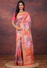 Multi Colour Rangkat Mashru Silk Saree with Blouse Piece - Adi Akshoy & Co.