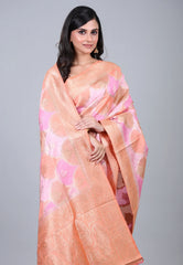 Pink Multi Colour Rangkat Mashru Silk Saree with Blouse Piece - Adi Akshoy & Co.
