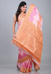 Pink Multi Colour Rangkat Mashru Silk Saree with Blouse Piece - Adi Akshoy & Co.